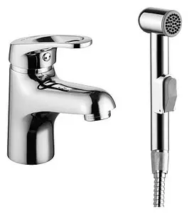 Смеситель для раковины с гигиеническим душем Lemark Omega хром LM3116C, 1