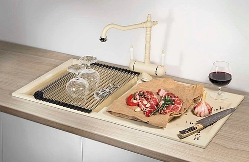 Смеситель для кухни с подключением к фильтру Omoikiri Amagasaki-BE ваниль 4994066