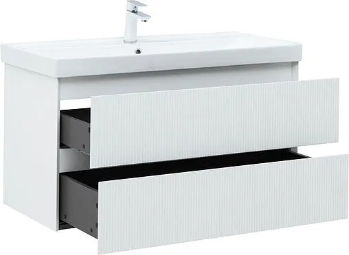 Тумба под умывальник подвесная Aquanet Альтера 100 белый матовый 00337157