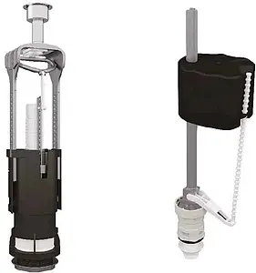 Комплект арматуры для бачка однорежимный ½&quot; пластик нижний OLI URAL I + UNI BOTTOM ½ 216445, 1