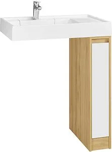 Тумба-умывальник напольная над стиральной машиной Aquaton Лондри 80 дуб сантана/белый 1A2671K2LH0C0+, 1