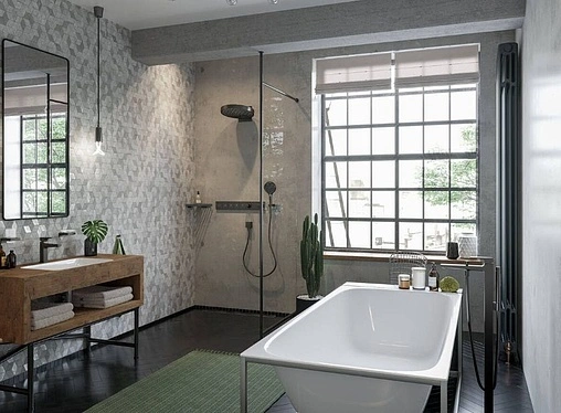 Смеситель для ванны напольный Hansgrohe Metropol матовый черный 32532670