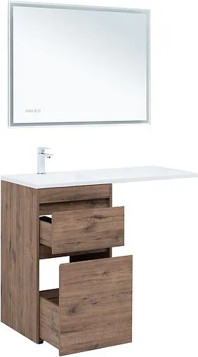 Тумба-умывальник напольная Aquanet Токио 110 R дуб веллингтон 00333647+00235498