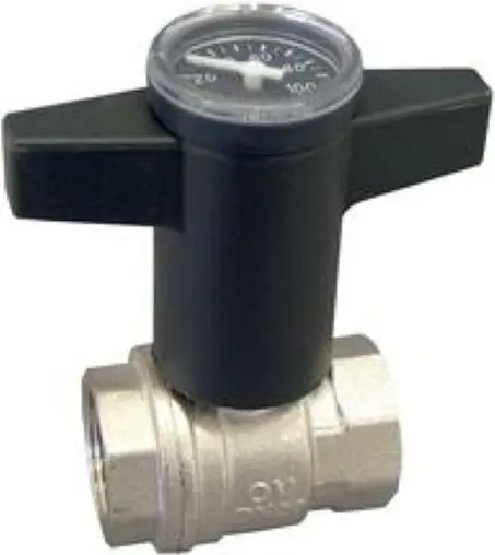 Кран шаровый с термометром 1&quot;в x 1&quot;в Oventrop Optibal 1078008