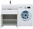 Тумба-умывальник напольная над стиральной машиной Aquanet Токио 130 L белый 00237746+00235501
