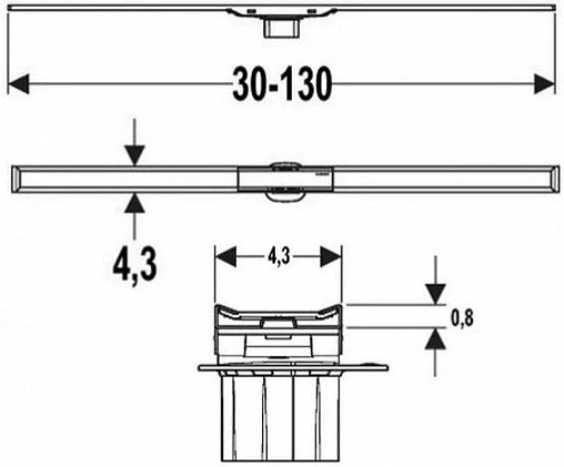 Профиль для душа 300-1300мм Geberit CleanLine20 154.451.KS.1 Профиль для душа 300-1300мм Geberit CleanLine20 154.451.KS.1