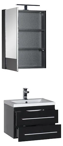 Шкаф-зеркало Aquanet Нота 58 L чёрный 00169191