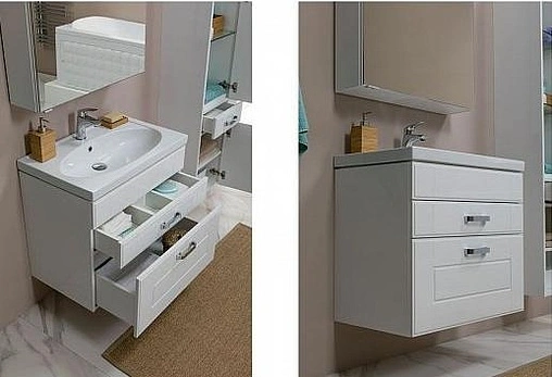 Тумба-умывальник Aquanet Рондо 70 белый 00189154+00185343