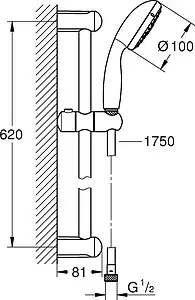 Душевая стойка Grohe Tempesta New 100 III хром 27794001, 2