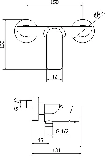 Смеситель для душа Cezares Furore хром FURORE-DM-01-Cr