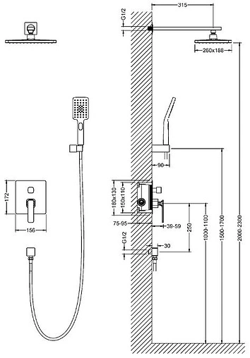 Душевая система со смесителем для душа Timo Torne хром SX-4319/03SM