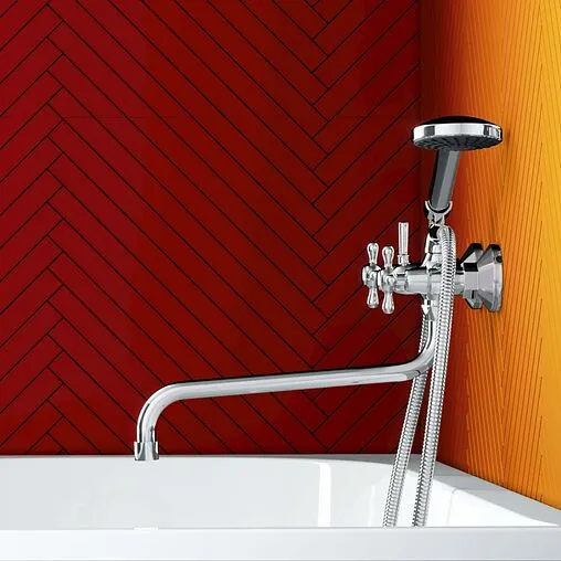 Смеситель для ванны с длинным изливом Dorff Vintage Хром D6095000 Смеситель для ванны с длинным изливом Dorff Vintage Хром D6095000