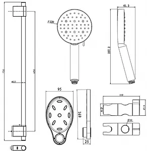 Душевая стойка Swedbe Hermes чёрный матовый 5111B, 2