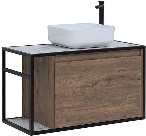 Тумба под умывальник подвесная Aquanet Nova Lite LOFT 90 R дуб рустикальный 00261659