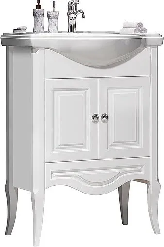 Тумба-умывальник напольная Opadiris Брунелла 65 белый матовый 00-00000474+4640021061268