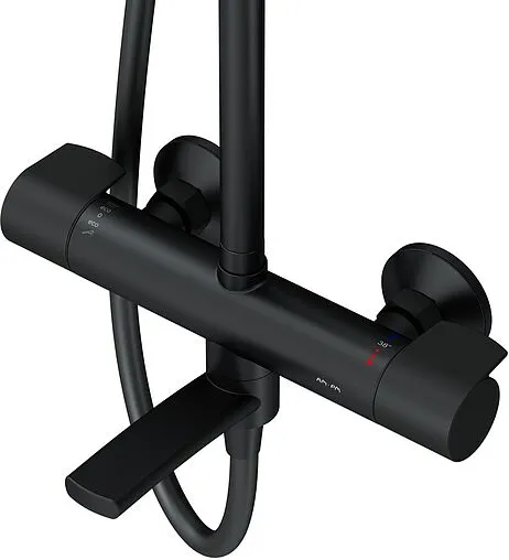 Душевая система с термостатом для ванны Am.Pm X-Joy чёрный матовый F0785A522 Душевая система с термостатом для ванны Am.Pm X-Joy чёрный матовый F0785A522