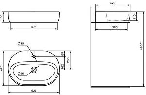 Тумба-умывальник подвесная Aquaton Либерти 75 дуб эльвезия 1A2795K5LY010, 5