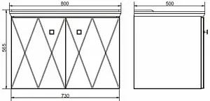 Тумба-умывальник подвесная Comforty Кремона 80 латте 00-00001040CF, 2