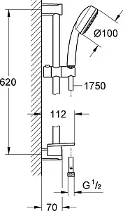 Душевая стойка Grohe Tempesta New Cosmopolitan 100 I хром 26083002, 2