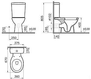 Унитаз-компакт Norm Nord белый 9845B099-7201 Унитаз-компакт Norm Nord белый 9845B099-7201, 2