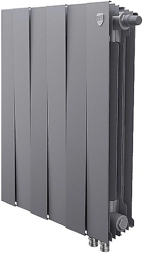 Радиатор биметаллический 6 секций нижнее правое подключение Royal Thermo PianoForte VD 500 Silver Satin RTPNSSVD50006