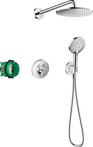 Душевая система с термостатом для душа Hansgrohe Raindance S 240 1jet PowderRain с ShowerSelect S хром 27951000 Душевая система с термостатом для душа Hansgrohe Raindance S 240 1jet PowderRain с ShowerSelect S хром 27951000, 1