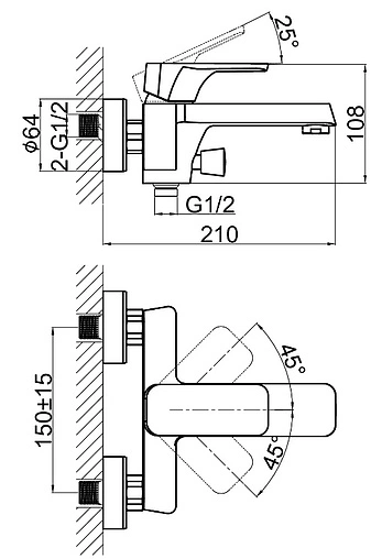 Смеситель для ванны D&amp;K Berlin Steinbeis белый/хром DA1433216
