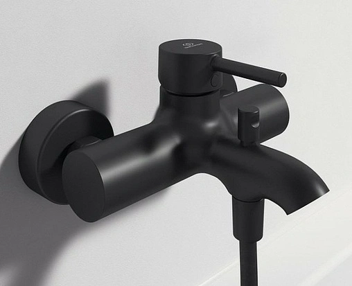 Смеситель для ванны Ideal Standard Ceraline чёрный матовый/хром BC199XG