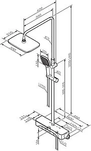 Душевая система с термостатом для ванны Am.Pm Func чёрный матовый F078F322 Душевая система с термостатом для ванны Am.Pm Func чёрный матовый F078F322, 2