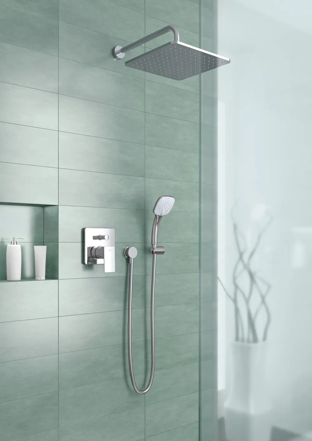 Держатель верхнего душа на стену Ideal Standard IdealRain хром B9444AA Держатель верхнего душа на стену Ideal Standard IdealRain хром B9444AA, 3