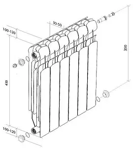 Радиатор биметаллический 10 секций Royal Thermo BiLiner 350 Bianco Traffico RTBBT35010 Радиатор биметаллический 10 секций Royal Thermo BiLiner 350 Bianco Traffico RTBBT35010, 5