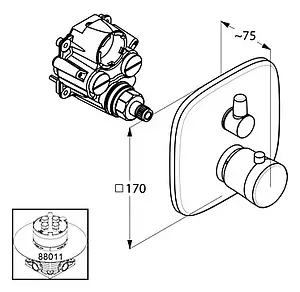 Термостат для 2 потребителей Kludi Ambienta хром 538300575 Термостат для 2 потребителей Kludi Ambienta хром 538300575, 2