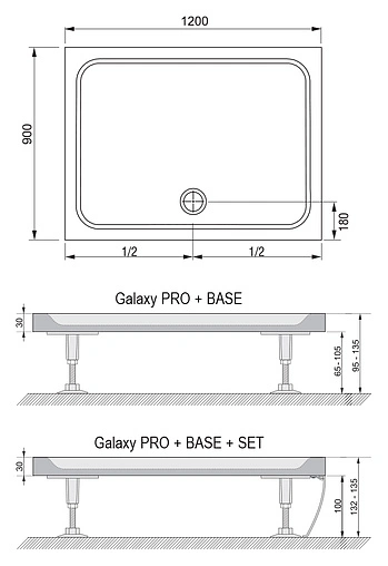 Поддон для душа Ravak Gigant Pro 120х90 Chrome XA04G701010
