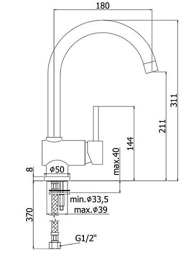 Смеситель для кухни Paffoni Stick хром SK180CR Смеситель для кухни Paffoni Stick хром SK180CR