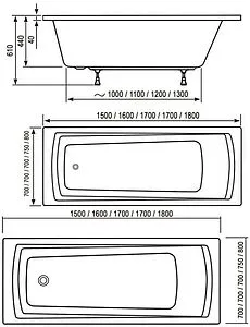 Ванна акриловая Ravak DOMINO PLUS 180х80 C651R00000 Ванна акриловая Ravak DOMINO PLUS 180х80 C651R00000, 2