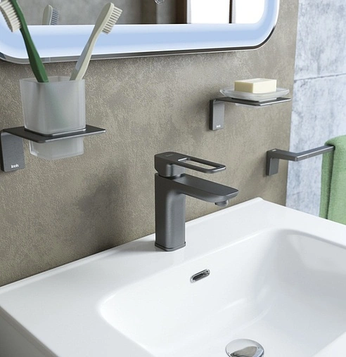 Смеситель для раковины IDDIS Slide графит SLIGM00i01