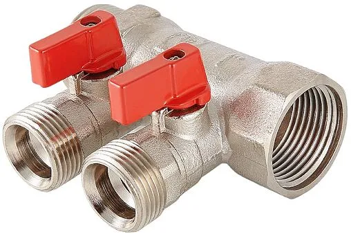 Коллектор запорный проходной 3 отвода 1&quot;в/н x ¾&quot;ек Valtec VTc.580.NE.0603