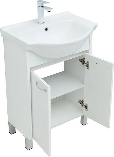 Тумба под умывальник напольная Aquanet Донна 60 белый глянец 00294390