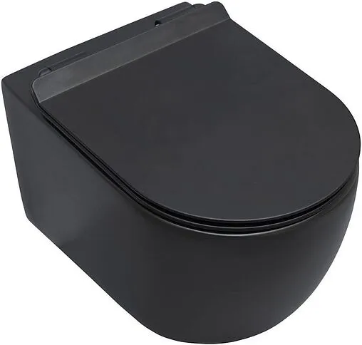 Унитаз подвесной безободковый Aquanet Cetus-BW Rimless черный матовый CETUS-BW