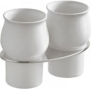 Стакан двойной IDDIS Leaf хром/белый LEASBC2i45 Стакан двойной IDDIS Leaf хром/белый LEASBC2i45, 1