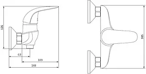 Смеситель для душа Damixa Palace Bit хром 312000000, 2