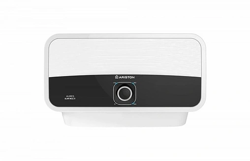 Водонагреватель проточный электрический Ariston Aures Slim Multi 7.7 белый/черный 3520025