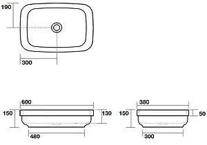 Раковина Kerasan Tribeca 60 белый 514301 Раковина Kerasan Tribeca 60 белый 514301, 2