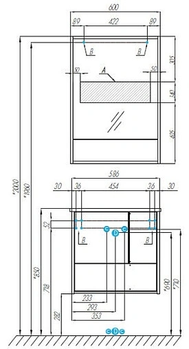 Зеркало с подсветкой Aquaton Ривьера 60 белый матовый 1A238902RVX20