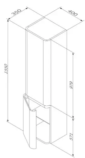 Шкаф-пенал подвесной Am.Pm Sensation 40 L табачный дуб M30CHL0406TF Шкаф-пенал подвесной Am.Pm Sensation 40 L табачный дуб M30CHL0406TF, 2