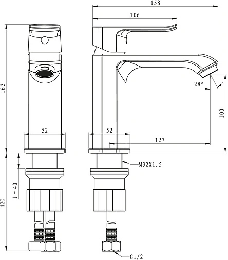 Смеситель для раковины BelBagno Disco хром DIS-LVM-CRM