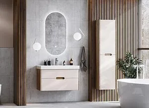 Тумба-умывальник подвесная Aquaton Оливия 90 бежевый/дуб веллингтон 1A2544K0OLVG0 Тумба-умывальник подвесная Aquaton Оливия 90 бежевый/дуб веллингтон 1A2544K0OLVG0, 5