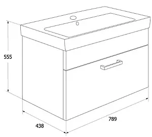Тумба под умывальник подвесная IDDIS Mirro 80 белый/дерево MIR80W0i95 Тумба под умывальник подвесная IDDIS Mirro 80 белый/дерево MIR80W0i95, 2