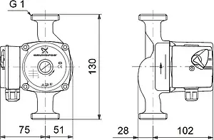 Насос циркуляционный Grundfos UPS 15-40 130 96281368, 2