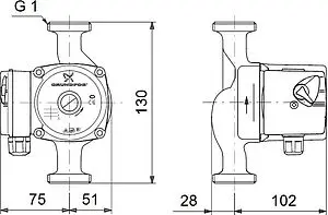 Насос циркуляционный Grundfos UPS 15-60 130 96281471, 5